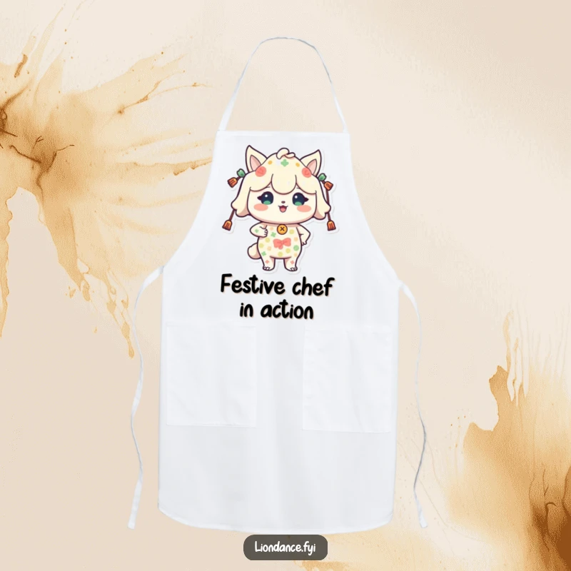 Funny apron featuring a proud character in festive patterns, ideal for holiday cooking and baking. Great funny gift.