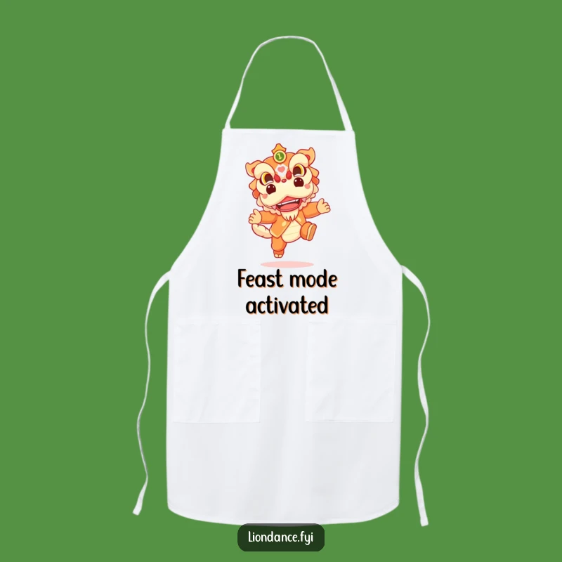 Funny Lion Dance Apron: Cheerful Leaping Character, Kitchen Funny Gift!