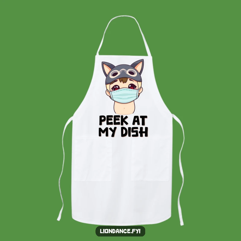 Funny Masked Chef Apron - Cook with Curious Flair!