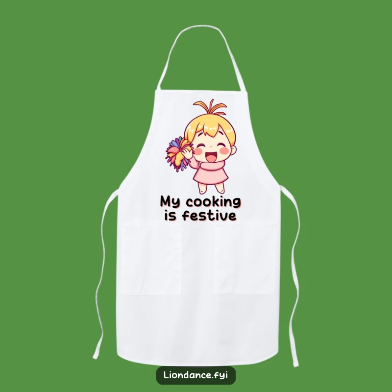 Funny Pom-Pom Chef Apron: Cheerful Kitchen Cheerleader Bib, Hilarious Funny Gift