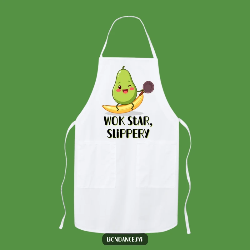 Funny Avocado Slip Apron: Chef's Hilarious Wok Kitchen Gift