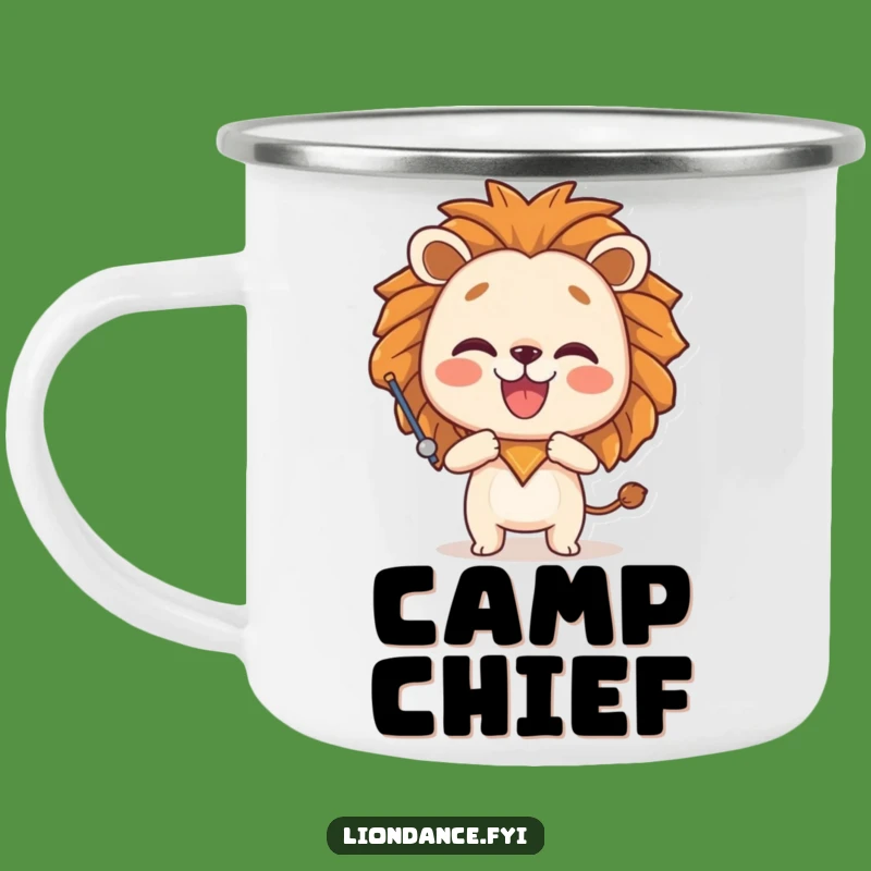 Adventure Funny Lion Prop Camping Mug: Playful Pose, Perfect Funny Gift!