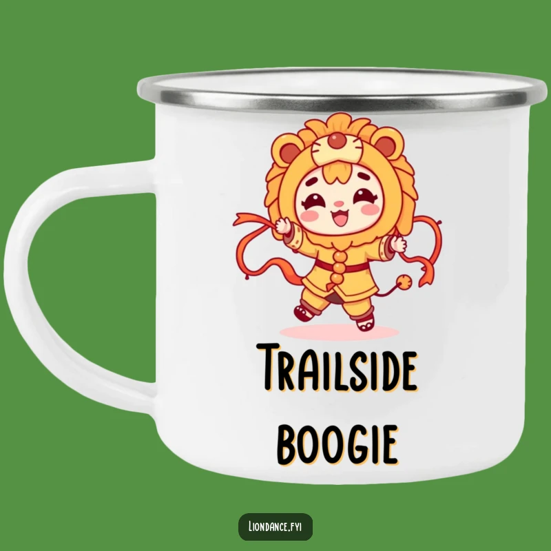 Adventure Ready Funny Dancing Lion Camping Mug: Festive Outdoor Fun