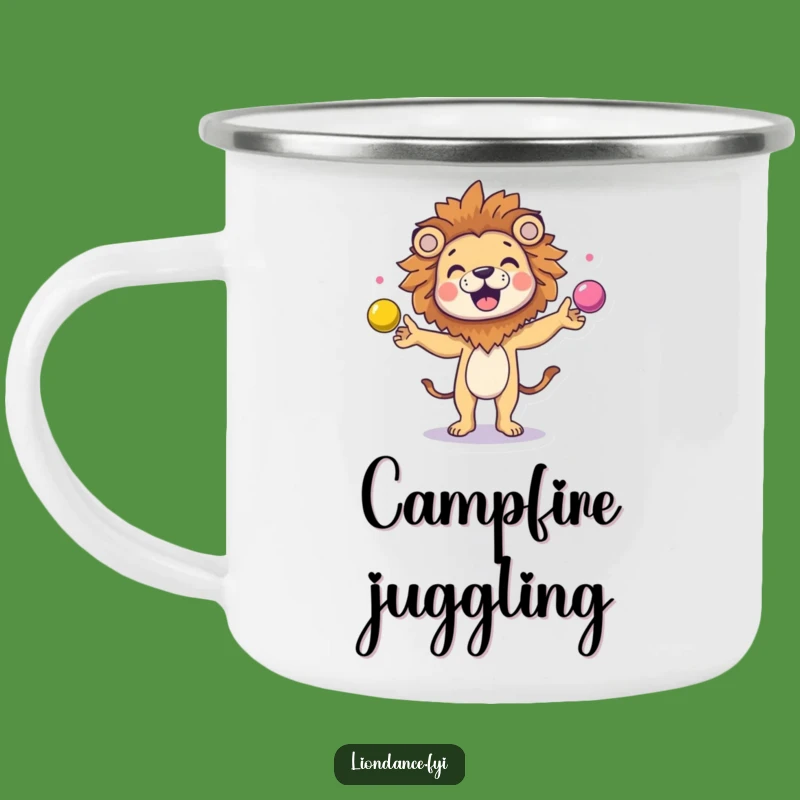 Adventure Ready Funny Juggling Lion Camping Mug: Outdoor Fun & Giggles