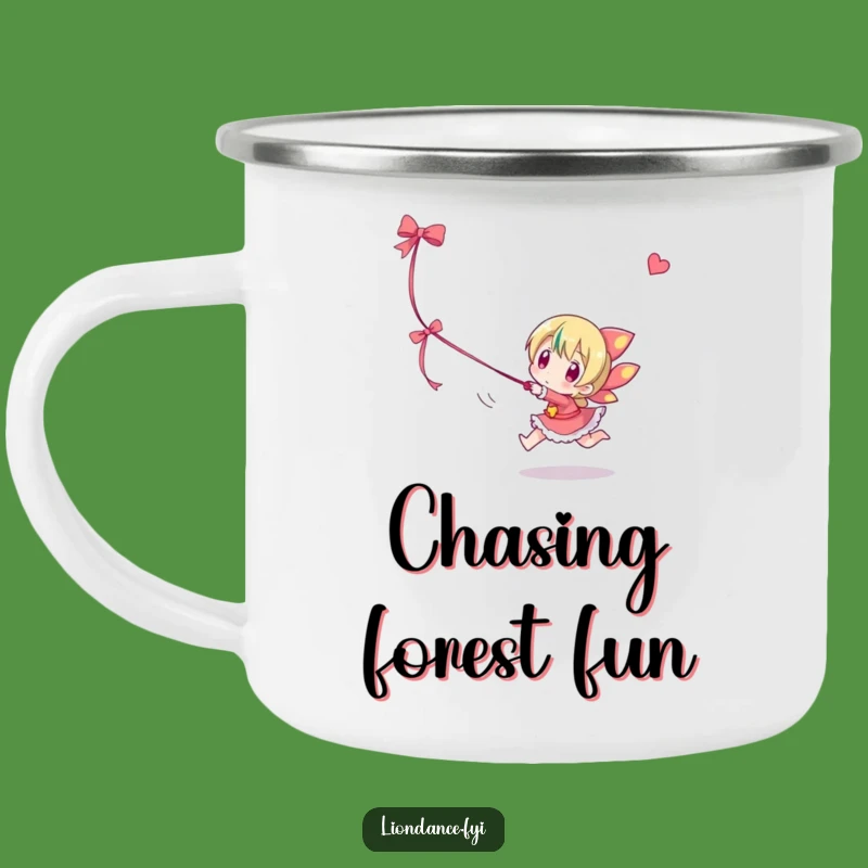 Funny Ribbon Chaser Camping Mug: Campfire Playful Cup, Whimsical Outdoor Funny Gift