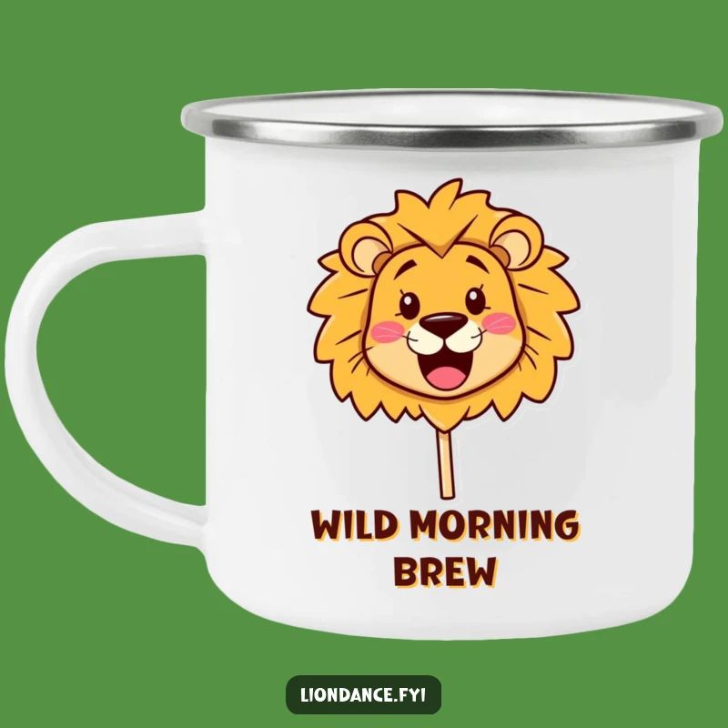 Funny Lion Head Camping Mug: Adventure with Smiling Prop, Ideal Funny Gift!