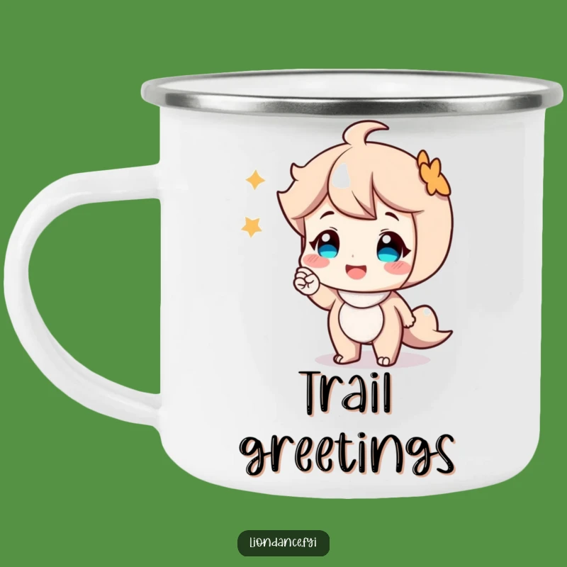 Funny Smiling Character Nod Camping Mug - Friendly Companion for Adventures