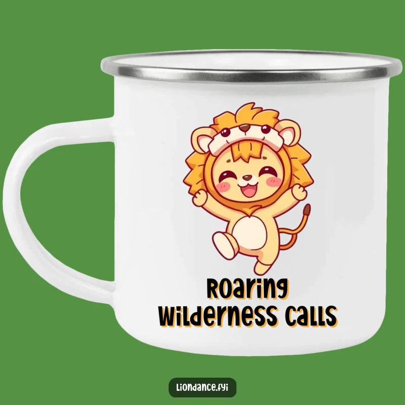 Durable Funny Lion Costume Leaping Character Camping Mug: Adventure Ready!
