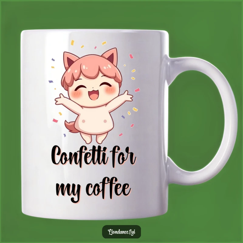 Funny Confetti Character Mug - Delighted Smile Party Funny Gift