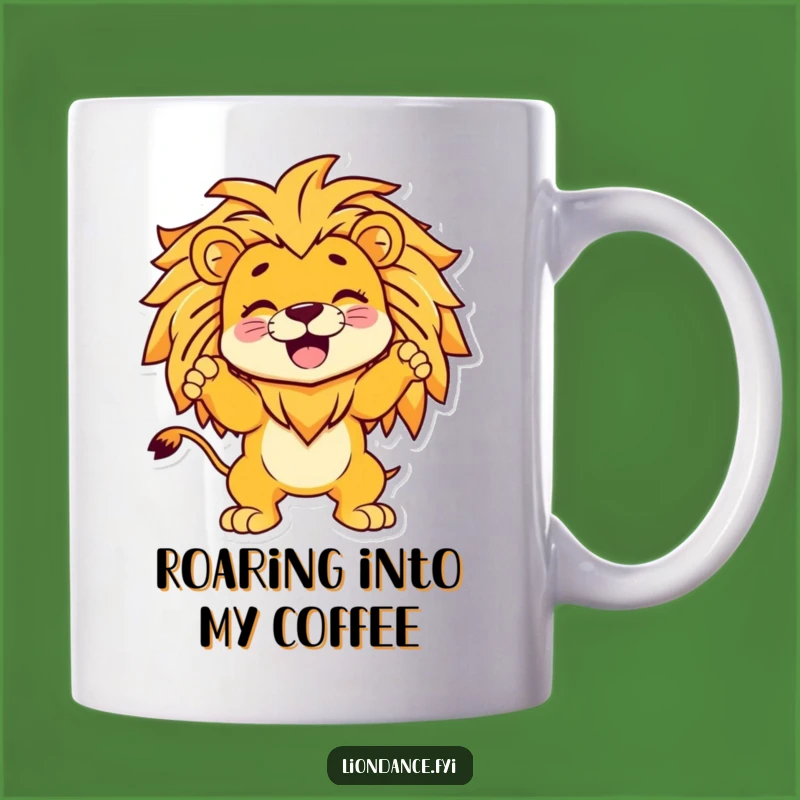 Funny Giggling Character Lion Pose Mug - Hilarious Gift for Animal Lovers