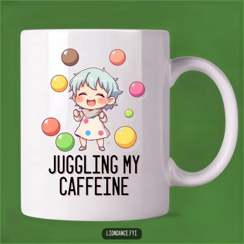 Funny Juggling Character Laughs Mug - Multitasking Humor Gift!