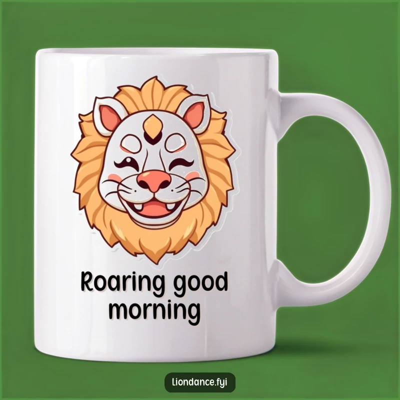 Funny Lion Mask Mug - Happy Winking Character, Roaringly Funny Gift