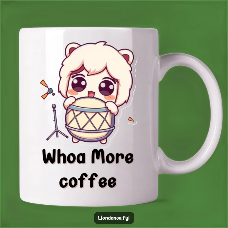 Funny Surprised Drum Reaction Mug - Humorous Gift for Easily Startled Characters