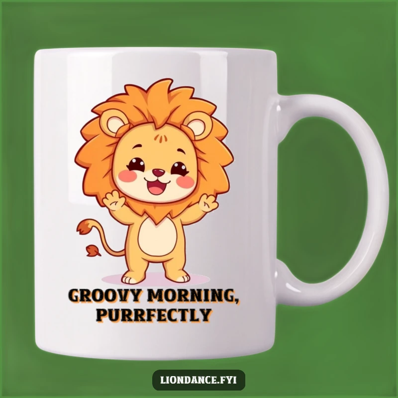 Funny Dancing Lion Mug: Smiling Character's Silly Dance, Perfect Funny Gift for Party Starters