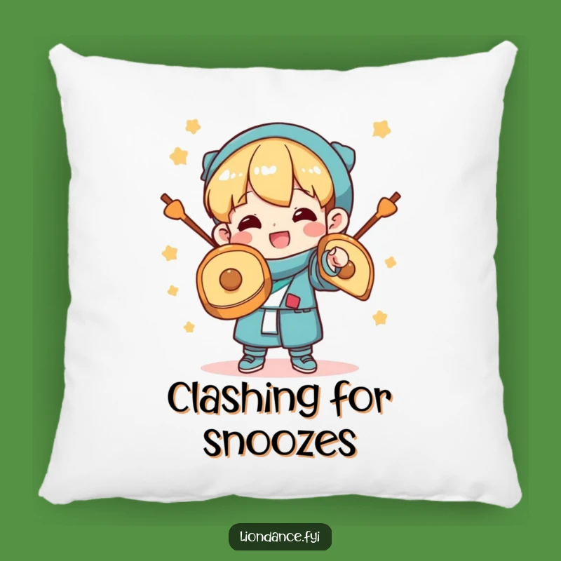 Cozy Funny Cymbal Clashing Character Pillow: Snuggle With Merriment!