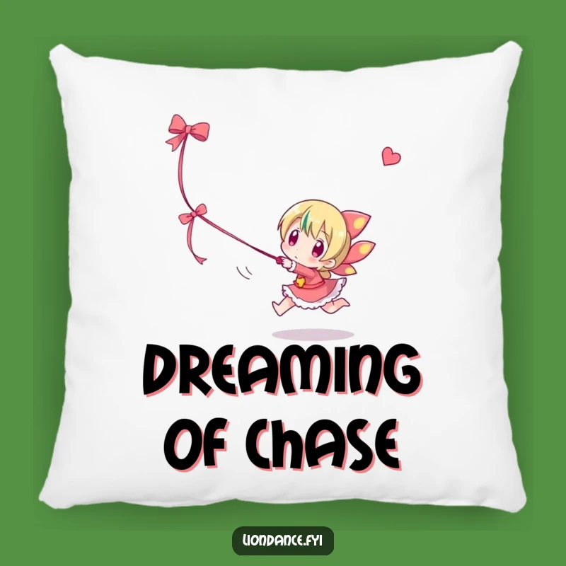 Funny Ribbon Chaser Pillow: Playful Character Cushion, Cozy Funny Gift