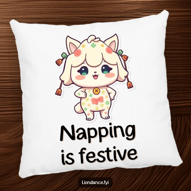Funny pillow showcasing a proud character in festive patterns, offering comfort and holiday cheer. Perfect funny gift.