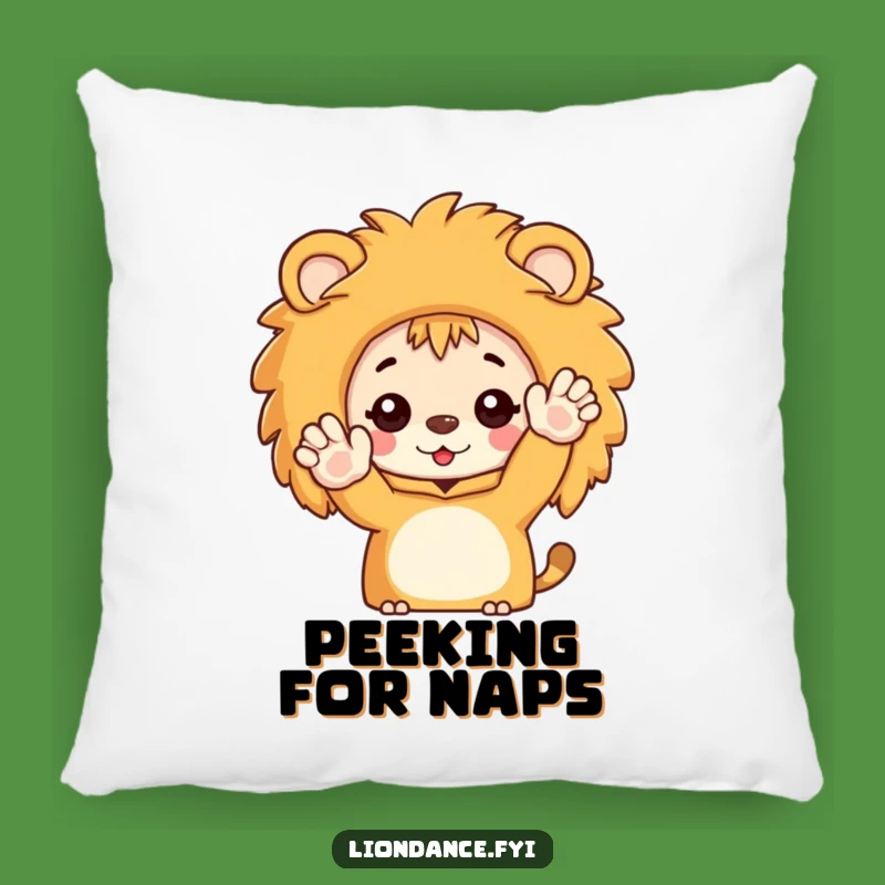 Cozy Funny Lion Pillow: Peek-a-Boo Character Waving, Soft Humor for Your Space