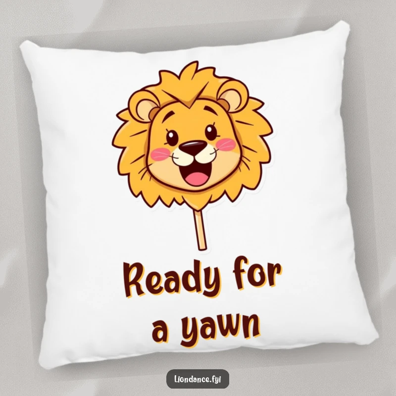Funny Pillow featuring a cute lion head prop with a warm, happy smile, perfect for lounging, adding a funny touch, a lovely funny gift.