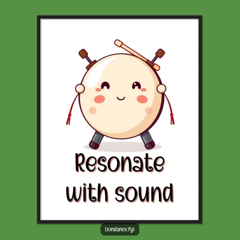 Funny Gong Strike Digital Art - Percussion Print for Instant Humor