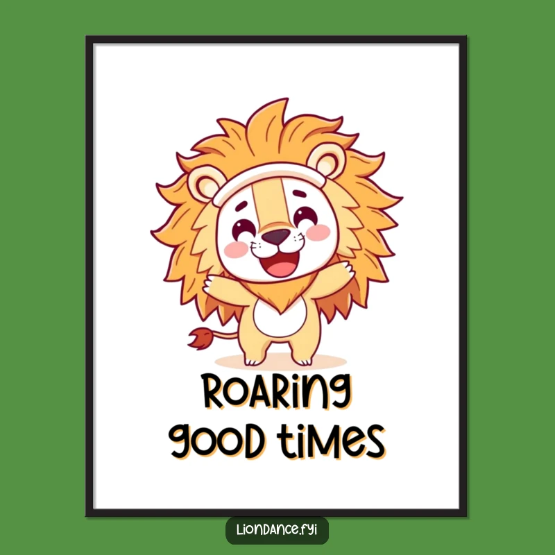 Funny Lion Costume Spin Digital Print: Playful Art, Instant Humorous Decor