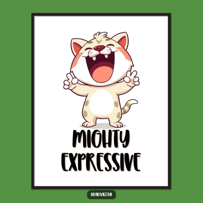 Funny Roaring Character Digital Art - Instant Energetic Wall Decor Gift