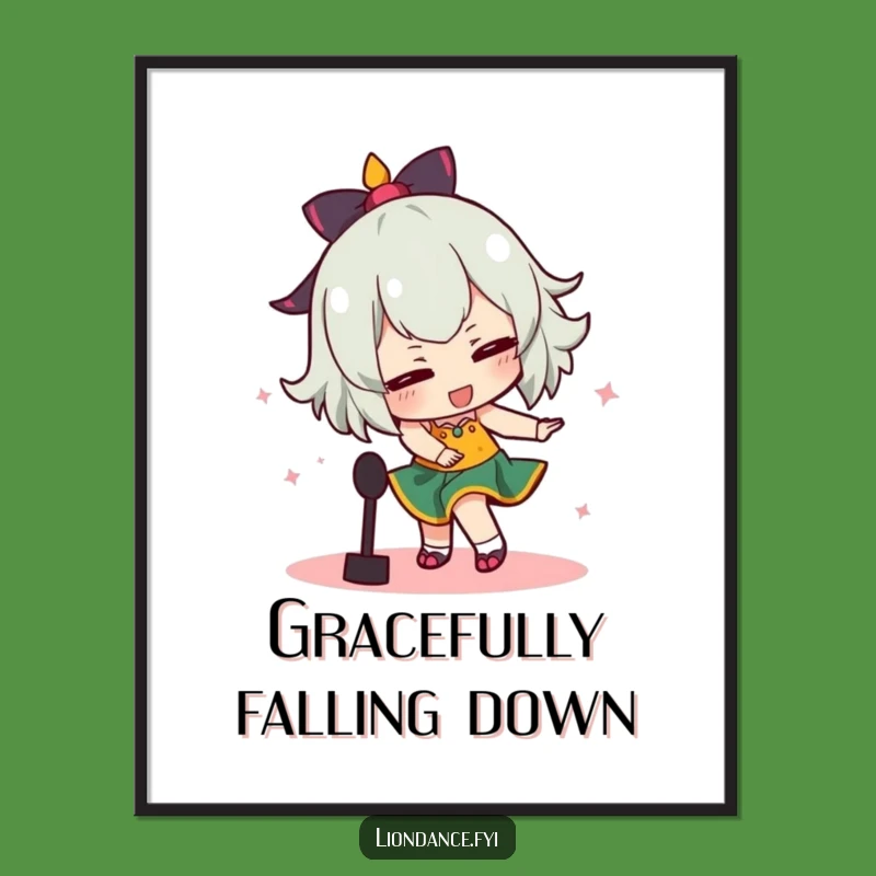 Funny Tripping Dancer Digital Art: Comical Dance Fail Artwork, Instant Funny Gift Download