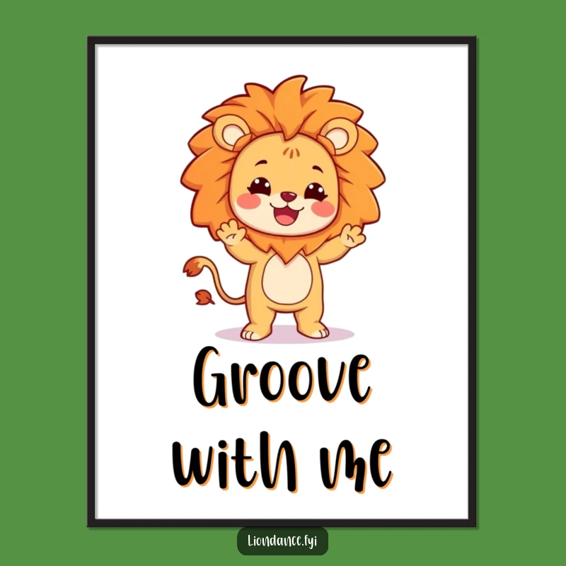 Funny Dancing Lion Digital Art: Silly Dance Character, Instant Humorous Decor
