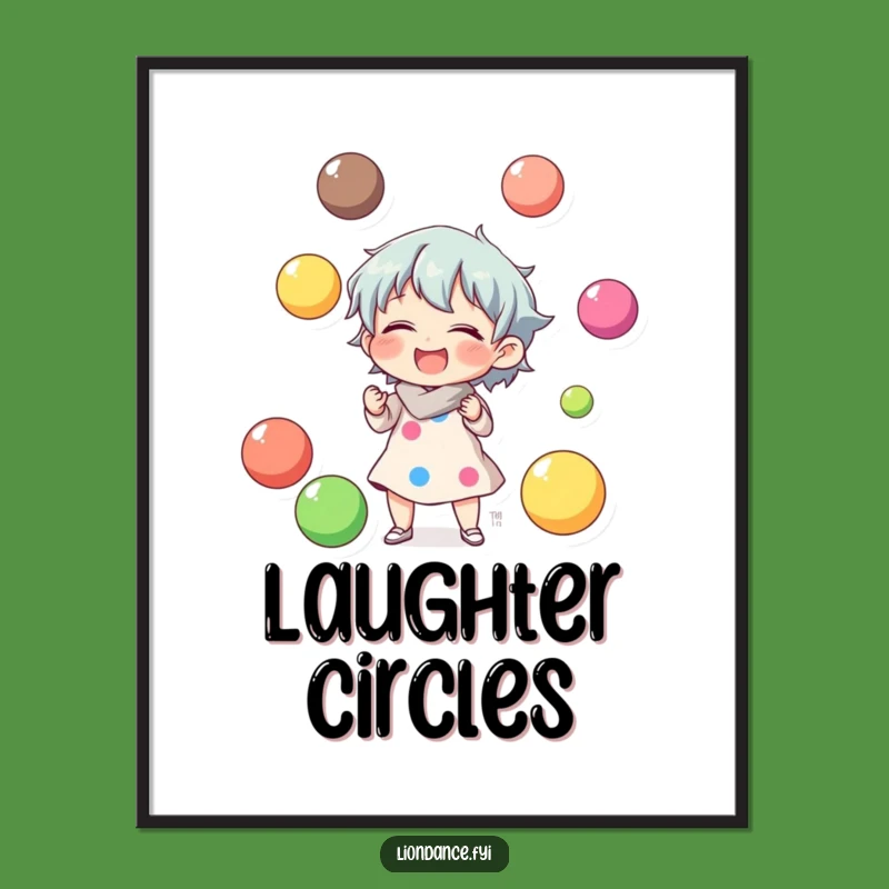 Funny Juggling Character Laughs Print - Instant Cheerful Decor!