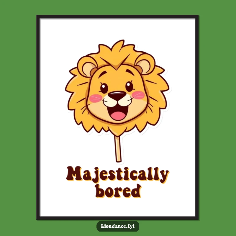 Funny Lion Head Digital Art: Instant Smiling Prop Decor, Perfect Funny Gift Download!