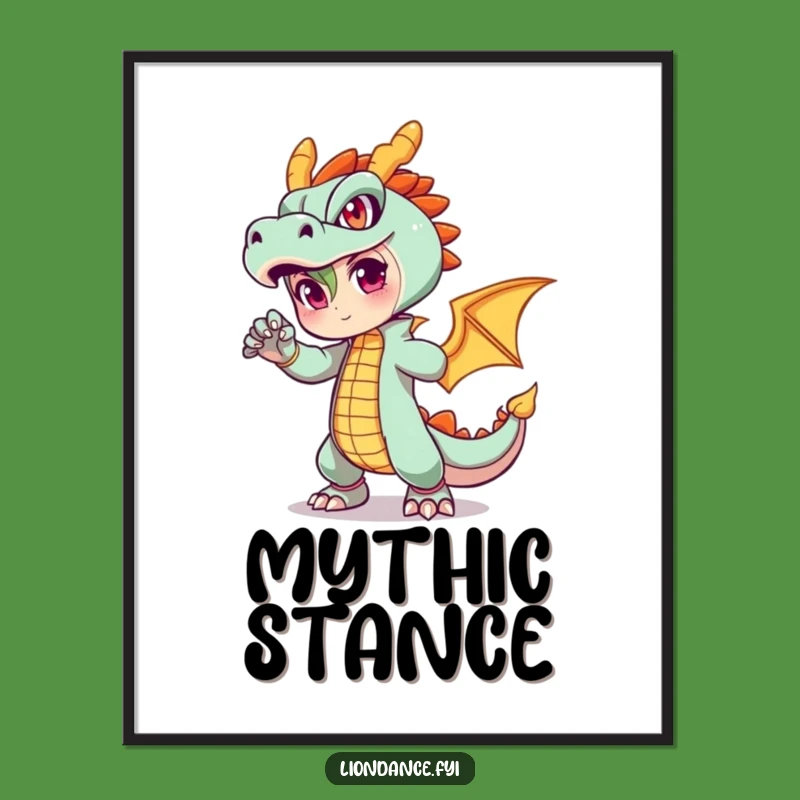 Funny Dragon Outfit Digital Art: Instant Fiery Pose and Humor Gift