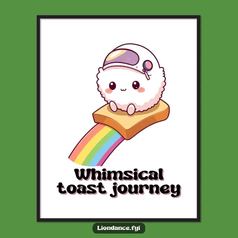 Funny Rainbow Toast Digital Art - Whimsical Creature Print for Instant Magic