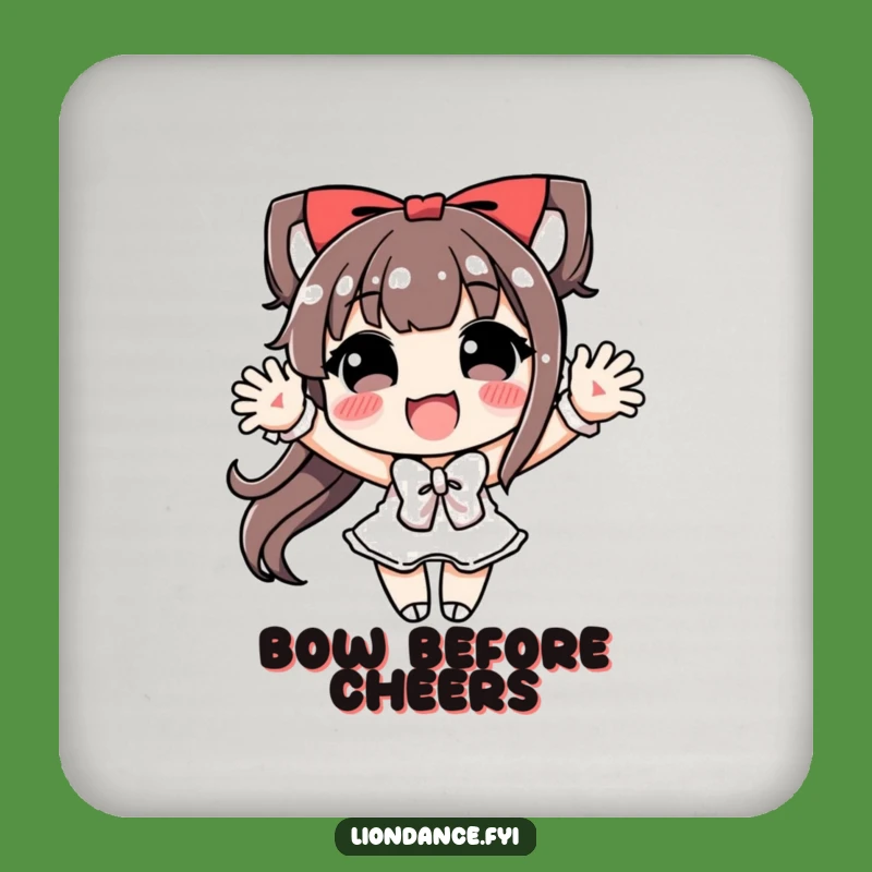 Funny Joyful Bow Coaster - Humorous Gift for Theatrical Table Protection