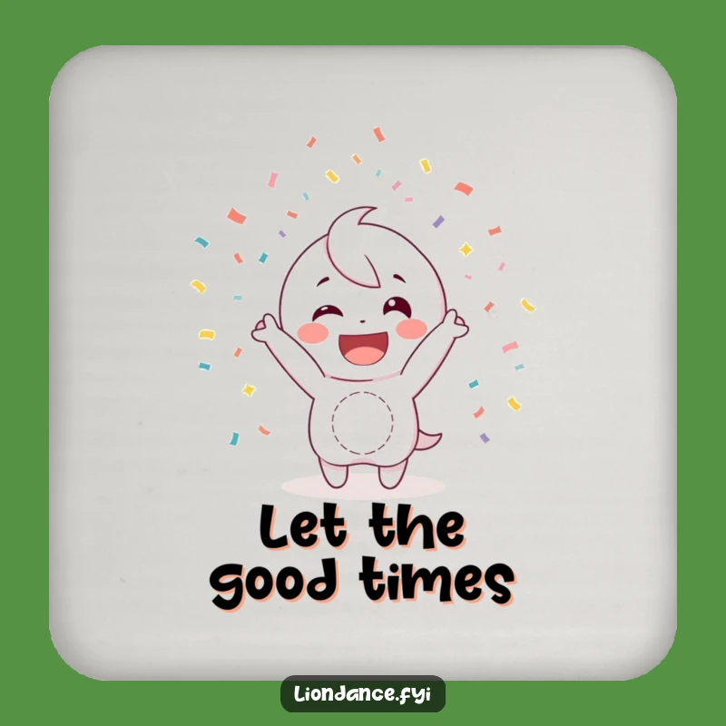 Funny Confetti Coaster: Happy Character & Fun Funny Gift