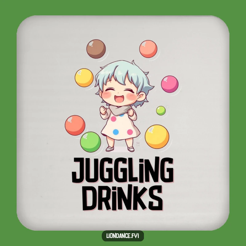 Funny Juggling Character Laughs Coaster - Playful Surface Protection!