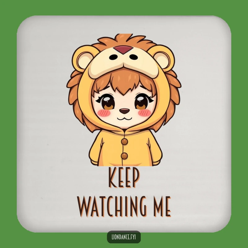 Funny Lion Costume Drink Coaster: Peeking Protection, Perfect Funny Gift!