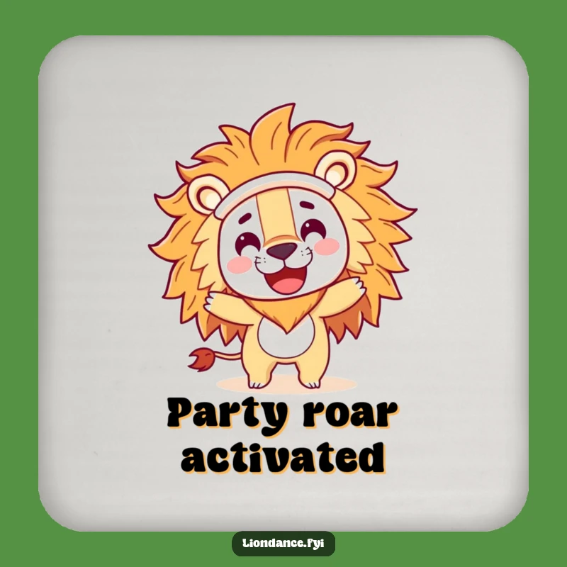 Funny Lion Costume Spin Coaster: Playful Character, Bar Decor Gift