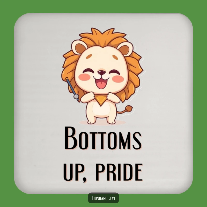Funny Lion Prop Drink Coaster: Playful Pose Protection, Perfect Funny Gift!