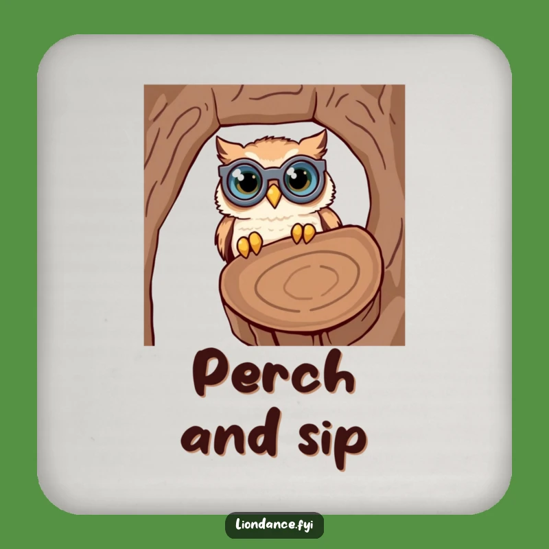 Funny Owl Coaster: Protect Tables with Woodland Humor, Great Drink Gift