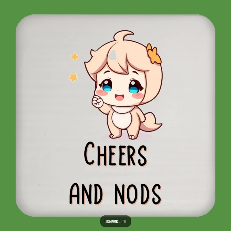 Funny Smiling Character Nod Coaster - Welcome Guests with Humor