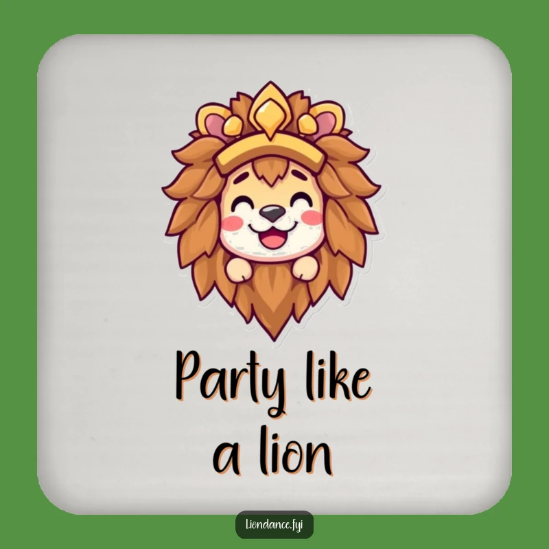 Funny Lion Headdress Grin Coaster - Happy Character Peek Drink Protector Gift