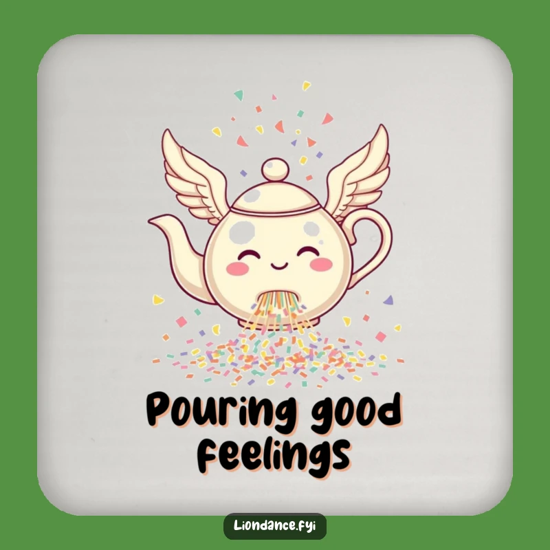 Funny Winged Teapot Coaster: Party Protector, Hilarious Funny Gift!