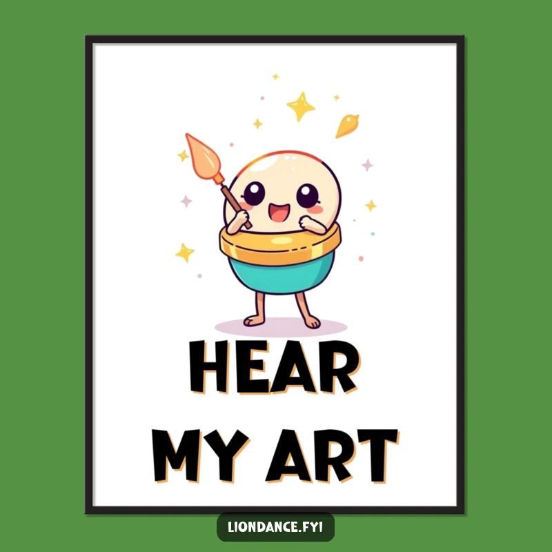 Funny Cymbal Clash Poster - Festive Percussion Art for Your Walls