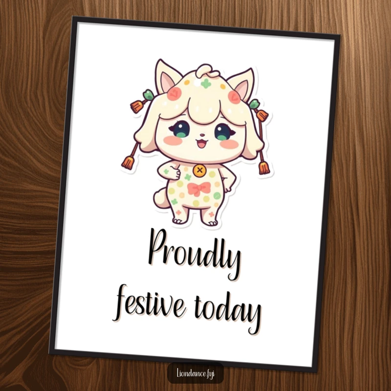 Funny poster featuring a proud character in festive patterns, creating a cheerful holiday decoration. Excellent funny gift.
