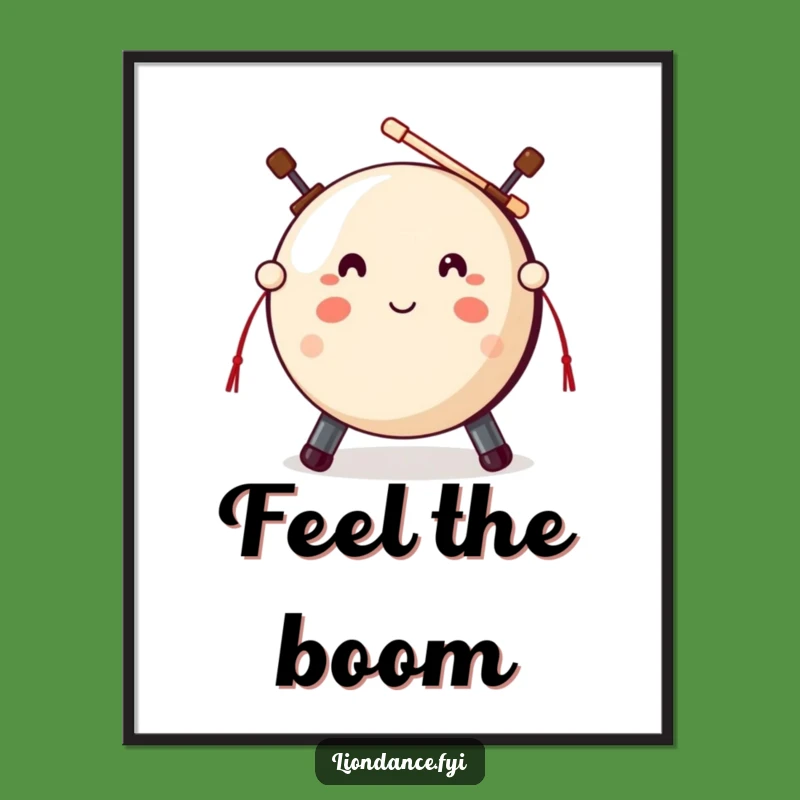 Funny Gong Strike Poster - Percussion Art for Music Lovers