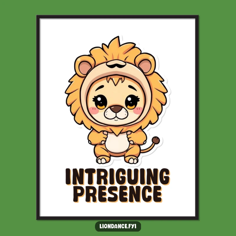 Funny Lion Costume Poster: Curious Peek for a Hilarious Wall Accent Gift