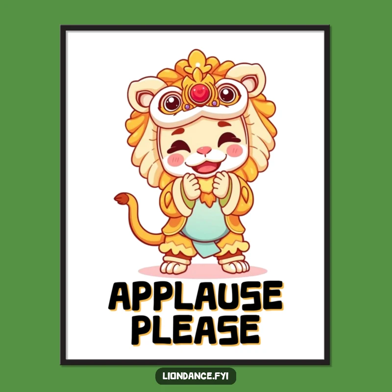 Funny Lion Costume Poster: Joyful Bow for a Hilarious Performance Gift