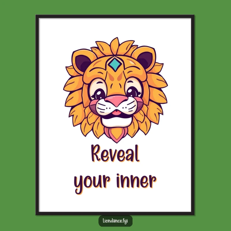 Funny Lion Mask Poster: Hidden Smiles Art, A Humorous Decor Gift