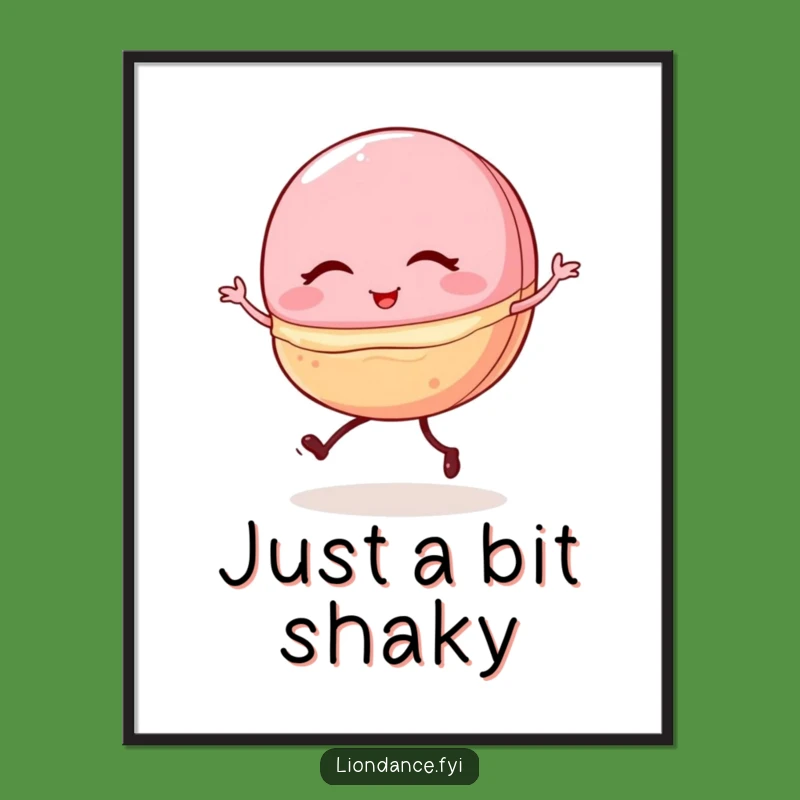 Funny Macaron Ballet Poster: Whimsical Dessert Art, Perfect Humorous Decor Gift