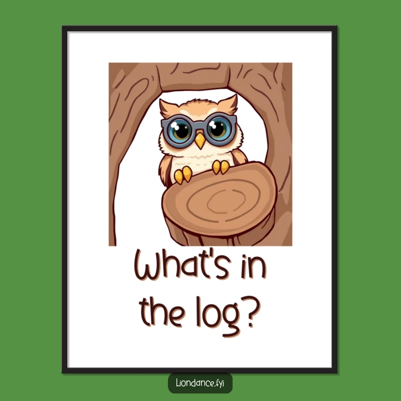 Funny Owl Binoculars Poster: Whimsical Wildlife Art, Perfect Humorous Decor Gift